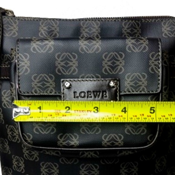 VINTAGE LOEWE Anagram Crossbody Messenger Bag with Matching Pouch On Front - Picture 15 of 17